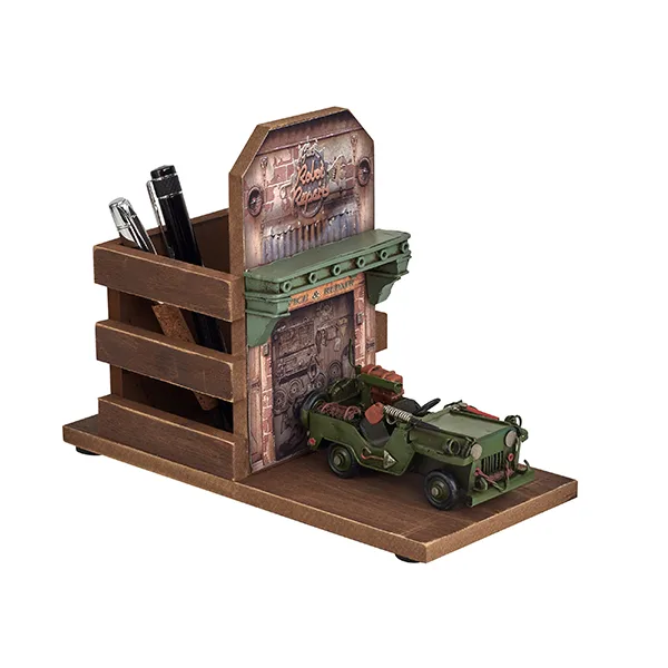 מעמד שולחני רטרו משולב עם כוס לעטים ומסגרת לתמונה 52513