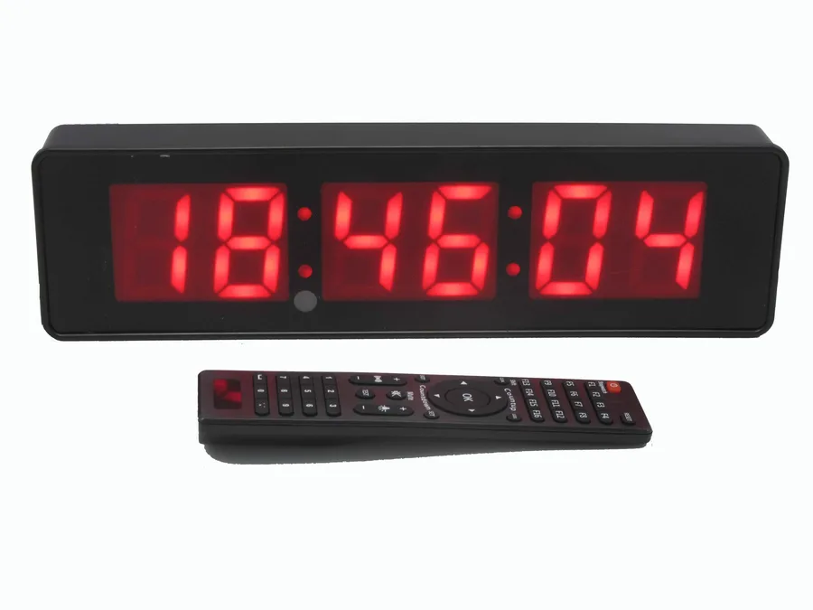 שעון קיר לד עם פונקציית טיימר+שלט 7314 אדום