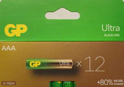 12 סוללות AAA אולטרה אלקליין ULTRA ALKALINE GP 1.5V