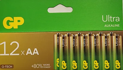 12 סוללות AA אולטרה אלקליין ULTRA ALKLINE GP 1.5V