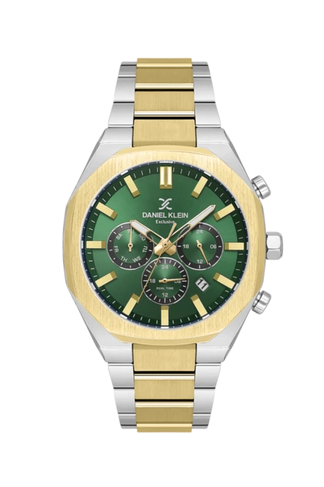 שעון יד אנלוגי Daniel Klein Exclusive DK.1.14415-6 ירוק זהב וכסף