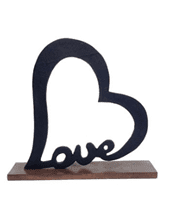 מעמד שולחני לב LOVE מתכת צבע שחור 38סמ 606751