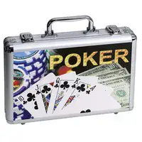מזוודה ערכת פוקר מקצועי 200 צ'יפים כבדים Poker
