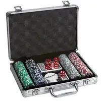 מזוודה ערכת פוקר מקצועי 200 צ'יפים כבדים Poker