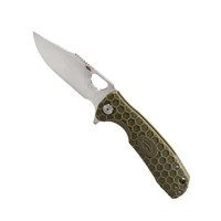 סכין להב קליפ פוינט קטן עם ידית בצבע ירוק HB4077 HONEY BADGER