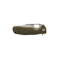 סכין להב קליפ פוינט קטן עם ידית בצבע ירוק HB4077 HONEY BADGER