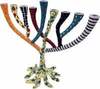 חנוכיה מעוצבת עץ החיים מאלומיניום יצוק צבוע באמייל עבודת יד 9214 דגם The Wild Tree.