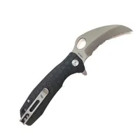 סכין Honey Badger להב משונן גדול עם ידית בצבע שחור HB1111 HONEY BADGER