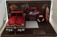 מעמד שולחני רטרו משולב עם כוס לעטים נייר ממו ומסגרת לתמונה 52491