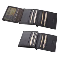 ארנק עור לגבר 2 תאים לשטרות ו-12 תאים לכרטיסים מבית המותג גבעוני GV44407A