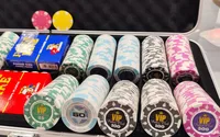 מזוודה ערכת פוקר 500 צ'טונים 14 גרם חיימר VIP POKER