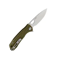 סכין Honey Badger להב ישר בינוני עם ידית בצבע ירוק HB1013 HONEY BADGER