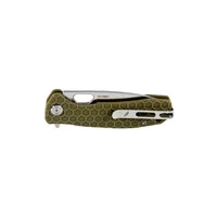 סכין Honey Badger להב ישר בינוני עם ידית בצבע ירוק HB1013 HONEY BADGER