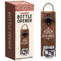 פותחן בקבוקים על לוח עץ מחובר לקיר 5145 Beer House