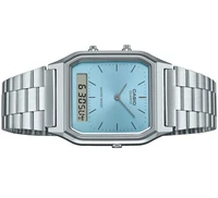 שעון יד משולב AQ-230A-2A1M CASIO קסיו לוח תכלת