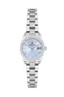 שעון נשים Daniel Klein CLASSIC DK.1.14276-3 כסוף עם לוח תכלת.