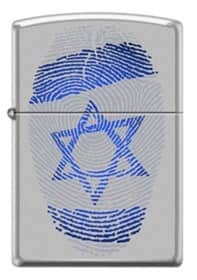 זיפו ZIPPO טביעת אצבע דגל ישראל