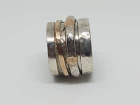 טבעת דוידוף כסף וזהב 200342