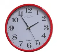 שעון קיר 11029 אדום מנגנון שקט 23 ס"מ