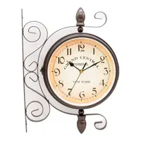 שעוני קיר דו צדדי 0062-3 רכבת צבע כהה MANHATTAN