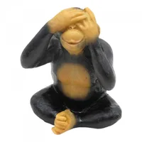 פסל קוף בודד 15ס"מ מהשלשיה ג' לא רואה 11033