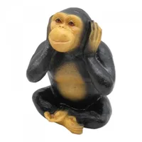 פסל קוף בודד 15ס"מ מהשלשיה ג' לא שומע 11031