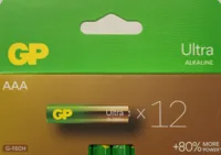 12 סוללות AAA אולטרה אלקליין ULTRA ALKALINE GP 1.5V