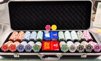 מזוודה ערכת פוקר 500 צ'טונים 14 גרם חיימר VIP POKER