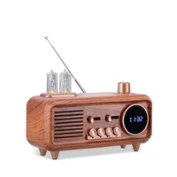 רדיו רמקול Bluetooth רטרו עם שעון דיגיטלי ושפופרות 5393